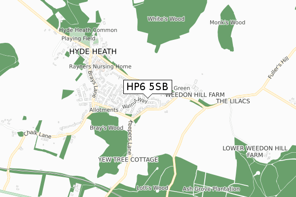 HP6 5SB map - small scale - OS Open Zoomstack (Ordnance Survey)