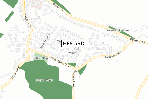 HP6 5SD map - large scale - OS Open Zoomstack (Ordnance Survey)