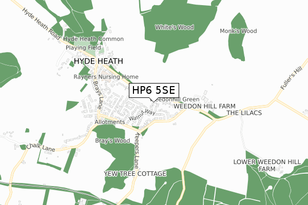 HP6 5SE map - small scale - OS Open Zoomstack (Ordnance Survey)