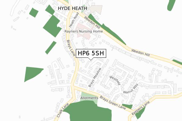 HP6 5SH map - large scale - OS Open Zoomstack (Ordnance Survey)