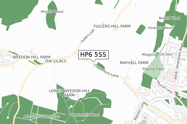 HP6 5SS map - small scale - OS Open Zoomstack (Ordnance Survey)