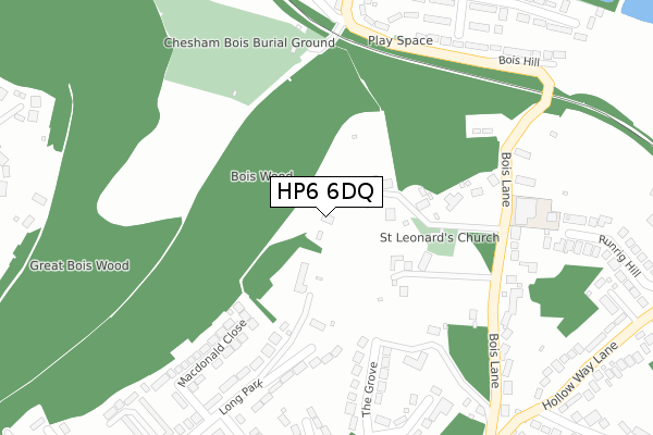 HP6 6DQ map - large scale - OS Open Zoomstack (Ordnance Survey)