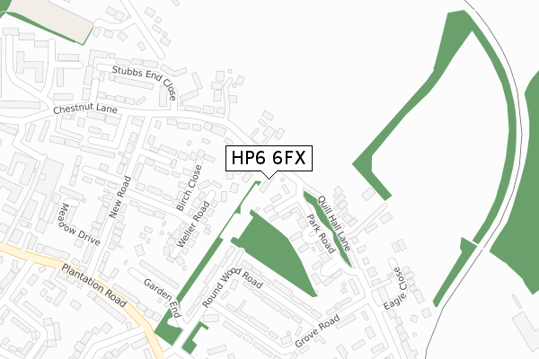 HP6 6FX map - large scale - OS Open Zoomstack (Ordnance Survey)