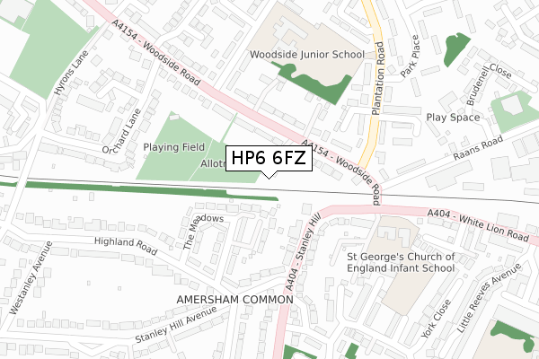 HP6 6FZ map - large scale - OS Open Zoomstack (Ordnance Survey)