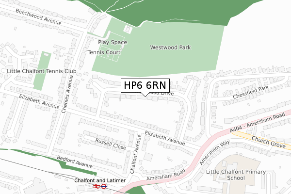 HP6 6RN map - large scale - OS Open Zoomstack (Ordnance Survey)