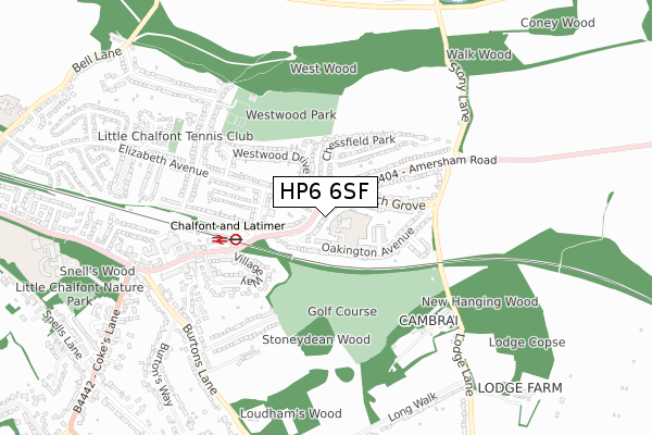 HP6 6SF map - small scale - OS Open Zoomstack (Ordnance Survey)