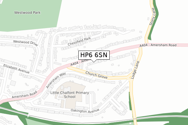 HP6 6SN map - large scale - OS Open Zoomstack (Ordnance Survey)