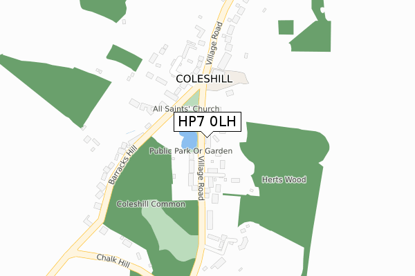 HP7 0LH map - large scale - OS Open Zoomstack (Ordnance Survey)