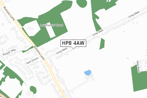 HP8 4AW map - large scale - OS Open Zoomstack (Ordnance Survey)