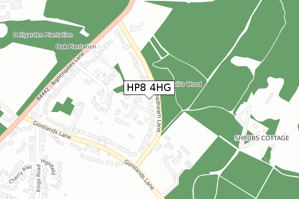 HP8 4HG map - large scale - OS Open Zoomstack (Ordnance Survey)