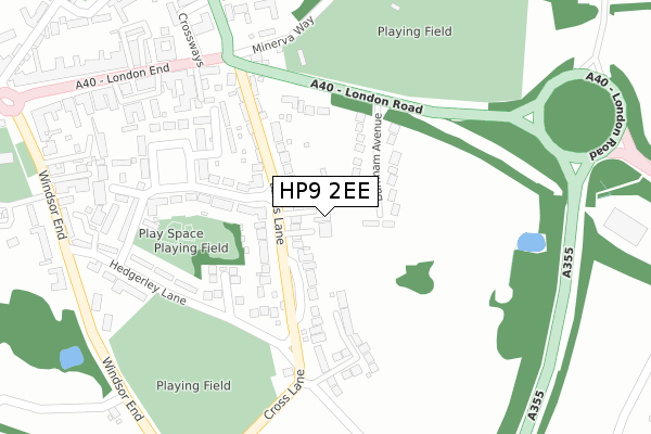 HP9 2EE map - large scale - OS Open Zoomstack (Ordnance Survey)