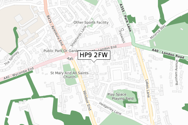 HP9 2FW map - large scale - OS Open Zoomstack (Ordnance Survey) HP9 2FW map - large scale - OS Open Zoomstack (Ordnance Survey)