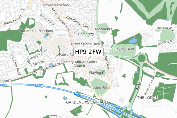 HP9 2FW map - small scale - OS Open Zoomstack (Ordnance Survey) HP9 2FW map - small scale - OS Open Zoomstack (Ordnance Survey)