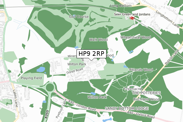 HP9 2RP map - small scale - OS Open Zoomstack (Ordnance Survey)