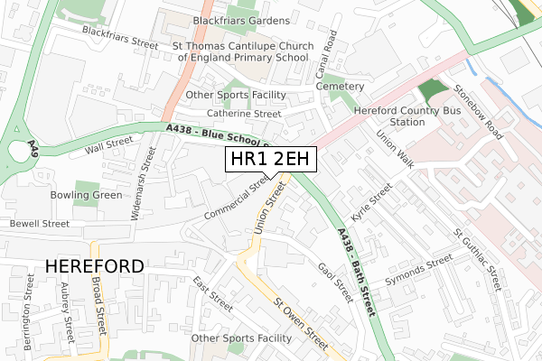 HR1 2EH map - large scale - OS Open Zoomstack (Ordnance Survey)