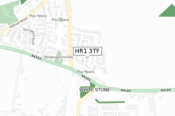 HR1 3TF map - large scale - OS Open Zoomstack (Ordnance Survey)