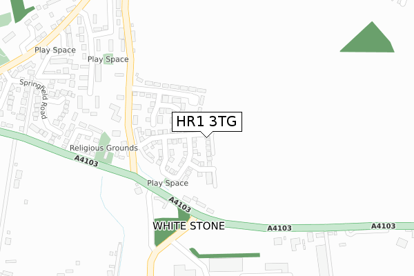 HR1 3TG map - large scale - OS Open Zoomstack (Ordnance Survey)