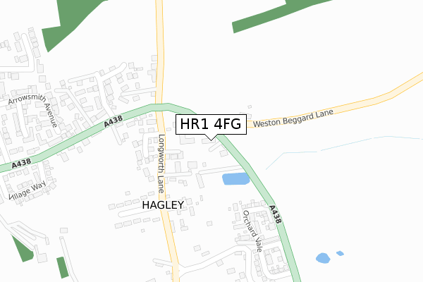 HR1 4FG map - large scale - OS Open Zoomstack (Ordnance Survey)