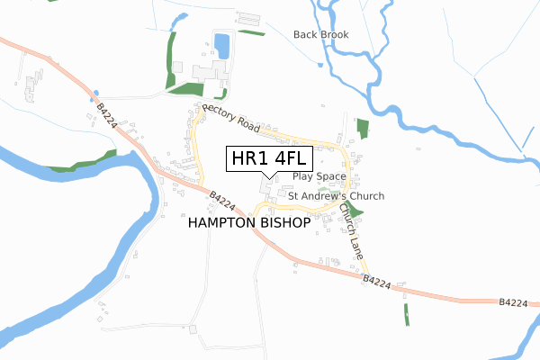 HR1 4FL map - small scale - OS Open Zoomstack (Ordnance Survey)