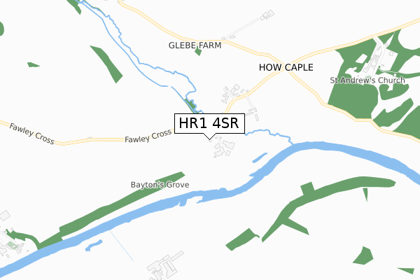 HR1 4SR map - small scale - OS Open Zoomstack (Ordnance Survey)