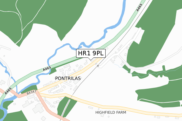 HR1 9PL map - large scale - OS Open Zoomstack (Ordnance Survey)