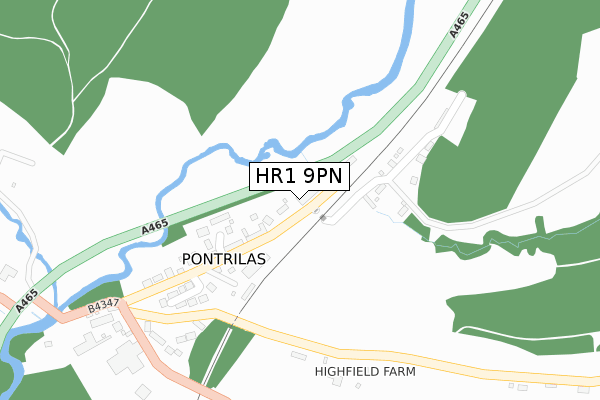 HR1 9PN map - large scale - OS Open Zoomstack (Ordnance Survey) HR1 9PN map - large scale - OS Open Zoomstack (Ordnance Survey)