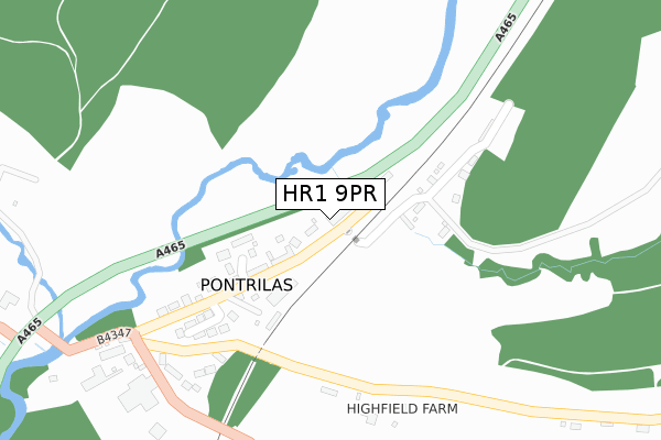 HR1 9PR map - large scale - OS Open Zoomstack (Ordnance Survey) HR1 9PR map - large scale - OS Open Zoomstack (Ordnance Survey)