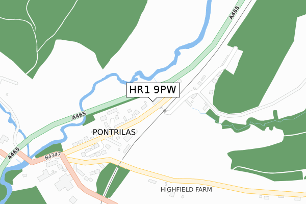 HR1 9PW map - large scale - OS Open Zoomstack (Ordnance Survey) HR1 9PW map - large scale - OS Open Zoomstack (Ordnance Survey)