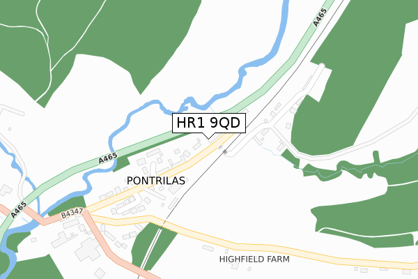 HR1 9QD map - large scale - OS Open Zoomstack (Ordnance Survey) HR1 9QD map - large scale - OS Open Zoomstack (Ordnance Survey)
