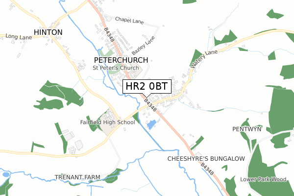 HR2 0BT map - small scale - OS Open Zoomstack (Ordnance Survey)