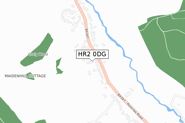 HR2 0DG map - large scale - OS Open Zoomstack (Ordnance Survey)