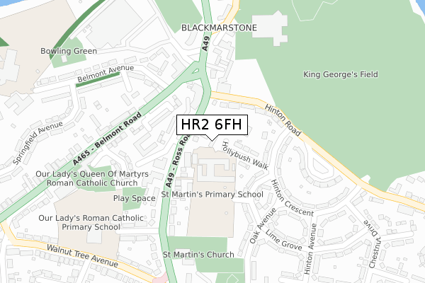 HR2 6FH map - large scale - OS Open Zoomstack (Ordnance Survey)