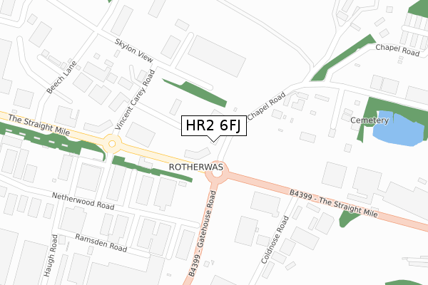 HR2 6FJ map - large scale - OS Open Zoomstack (Ordnance Survey)