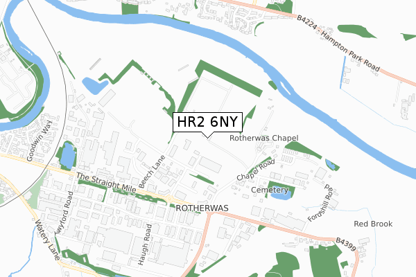 HR2 6NY map - small scale - OS Open Zoomstack (Ordnance Survey)