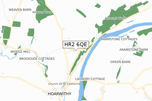 HR2 6QE map - small scale - OS Open Zoomstack (Ordnance Survey)