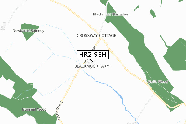 HR2 9EH map - small scale - OS Open Zoomstack (Ordnance Survey)