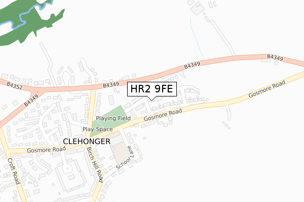 HR2 9FE map - large scale - OS Open Zoomstack (Ordnance Survey)