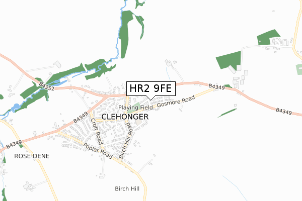 HR2 9FE map - small scale - OS Open Zoomstack (Ordnance Survey)