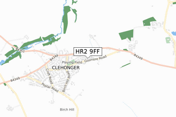 HR2 9FF map - small scale - OS Open Zoomstack (Ordnance Survey)
