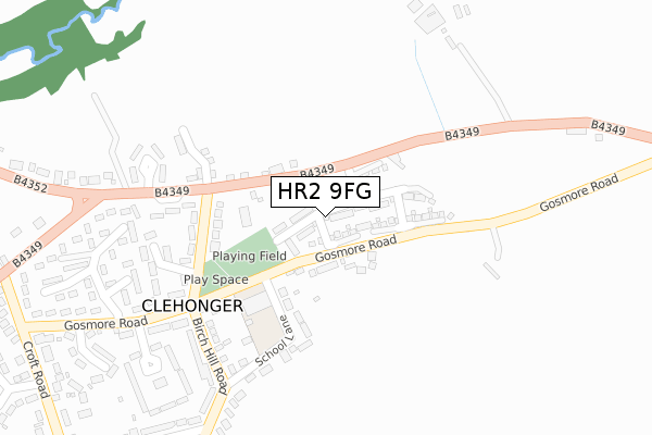 HR2 9FG map - large scale - OS Open Zoomstack (Ordnance Survey)