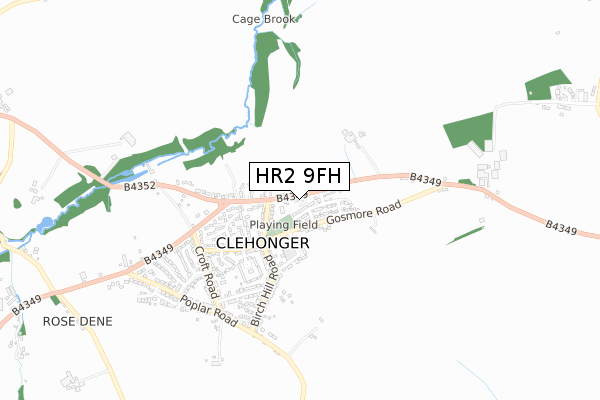 HR2 9FH map - small scale - OS Open Zoomstack (Ordnance Survey)