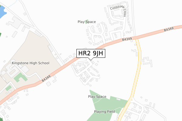HR2 9JH map - large scale - OS Open Zoomstack (Ordnance Survey)