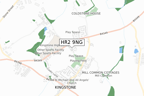 HR2 9NG map - small scale - OS Open Zoomstack (Ordnance Survey)