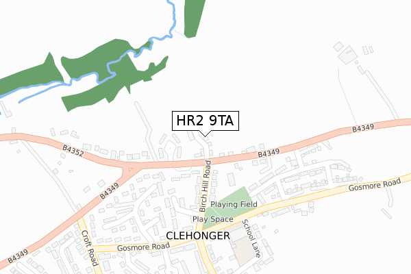 HR2 9TA map - large scale - OS Open Zoomstack (Ordnance Survey)