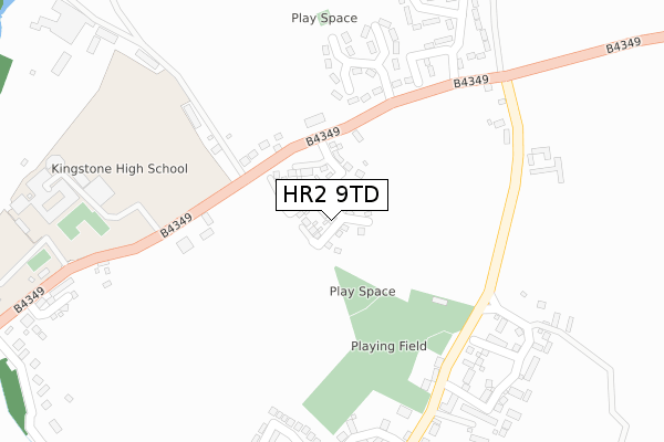 HR2 9TD map - large scale - OS Open Zoomstack (Ordnance Survey)