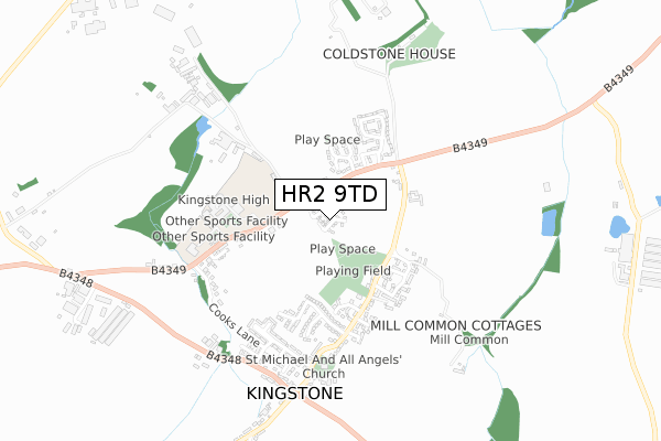 HR2 9TD map - small scale - OS Open Zoomstack (Ordnance Survey)
