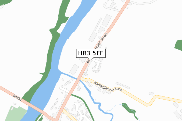 HR3 5FF map - large scale - OS Open Zoomstack (Ordnance Survey)