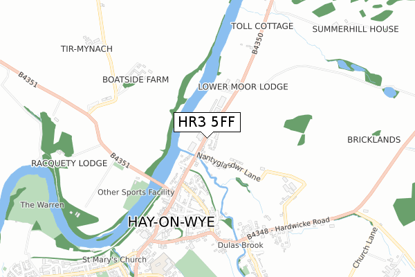 HR3 5FF map - small scale - OS Open Zoomstack (Ordnance Survey)