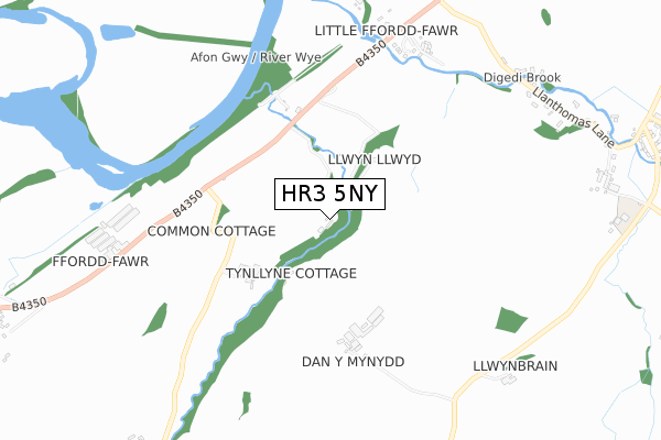 HR3 5NY map - small scale - OS Open Zoomstack (Ordnance Survey)