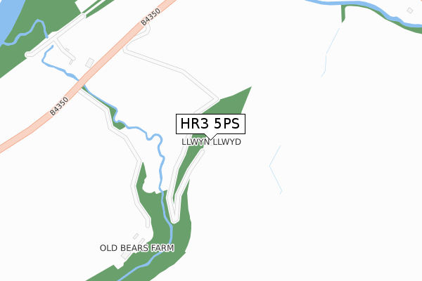 HR3 5PS map - large scale - OS Open Zoomstack (Ordnance Survey)